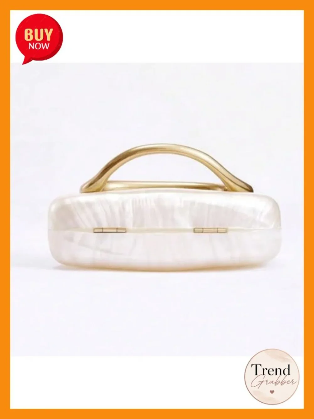 Acrylic Clutch Purse Round Evening Bag Metal Handlebar Wedding Party